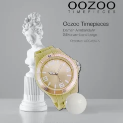 Oozoo Damen Armbanduhr Timepieces Analog Silikon beige UOC4657A