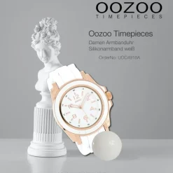 Oozoo Damen Armbanduhr Timepieces Analog Silikon weiß UOC4916A