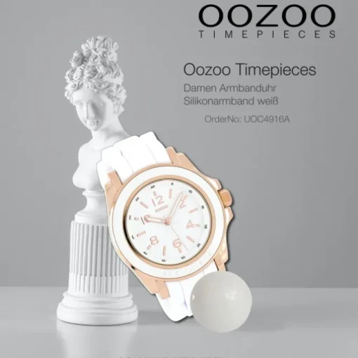 Oozoo Damen Armbanduhr Timepieces Analog Silikon weiß UOC4916A