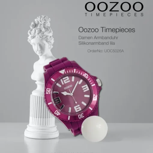 Oozoo Damen Armbanduhr Timepieces Analog Silikon lila UOC5026A