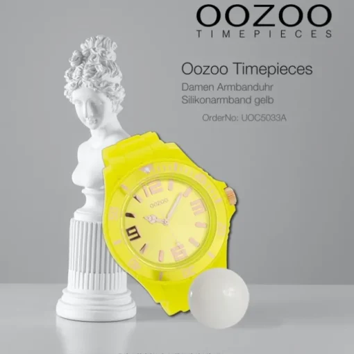 Oozoo Damen Armbanduhr Timepieces Analog Silikon gelb UOC5033A