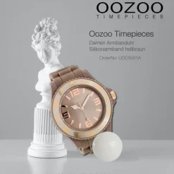 Oozoo Damen Armbanduhr Timepieces Analog Silikon hellbraun UOC5041A