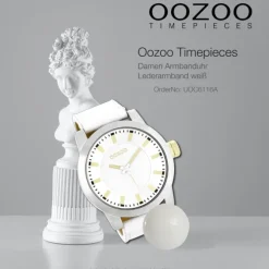 Oozoo Damen Armbanduhr Timepieces Analog Leder weiß UOC6116A