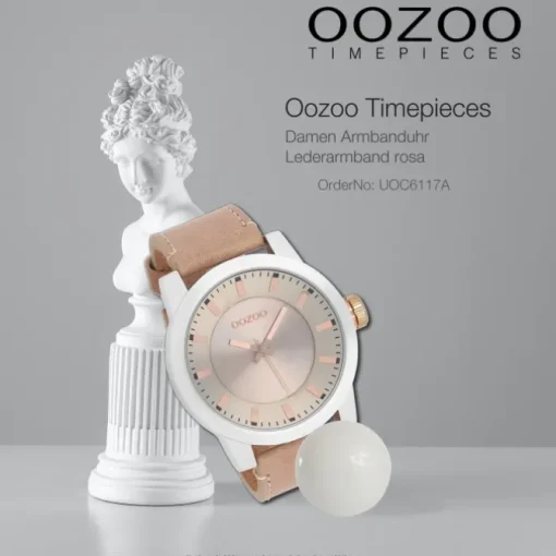 Oozoo Damen Armbanduhr Timepieces Analog Leder rosa UOC6117A