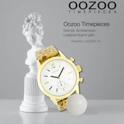 Oozoo Damen Armbanduhr Timepieces Analog Leder gelb braun UOC8011A