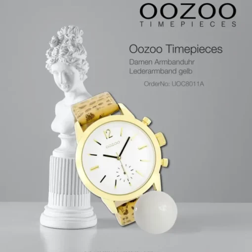 Oozoo Damen Armbanduhr Timepieces Analog Leder gelb braun UOC8011A