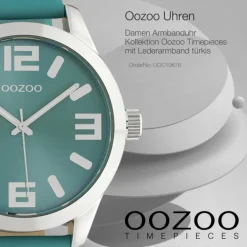 Oozoo Damen Armbanduhr Timepieces C10676 Analog Leder türkis UOC10676