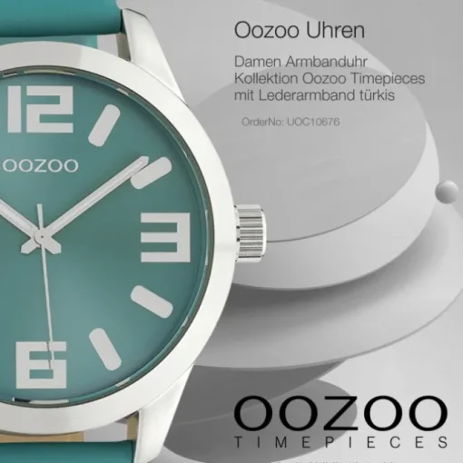Oozoo Damen Armbanduhr Timepieces C10676 Analog Leder türkis UOC10676
