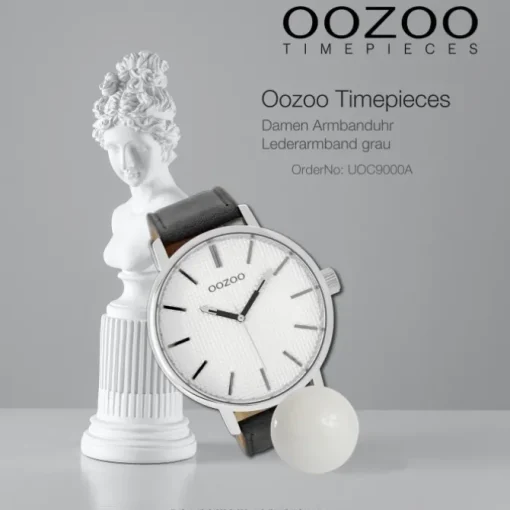 Oozoo Damen Armbanduhr Timepieces Analog Leder grau UOC9000A