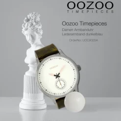 Oozoo Damen Armbanduhr Timepieces Analog Leder dunkelblau UOC9005A