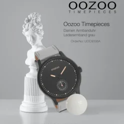 Oozoo Damen Armbanduhr Timepieces Analog Leder grau UOC9006A