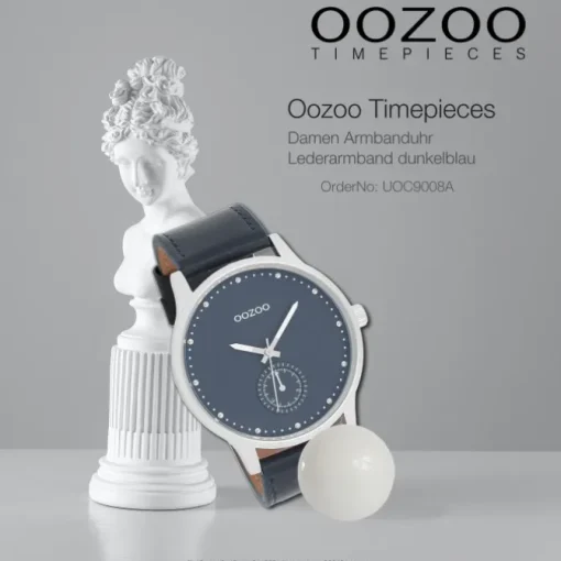 Oozoo Damen Armbanduhr Timepieces Analog Leder dunkelblau UOC9008A