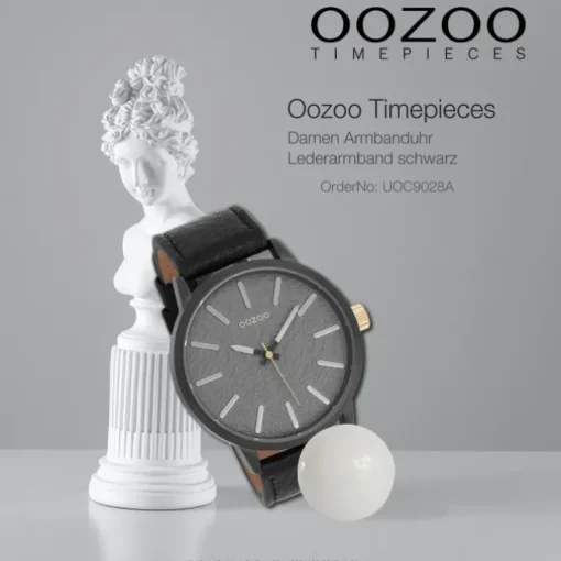 Oozoo Damen Armbanduhr Timepieces Analog Leder schwarz UOC9028A