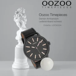 Oozoo Damen Armbanduhr Timepieces Analog Leder schwarz UOC9029A