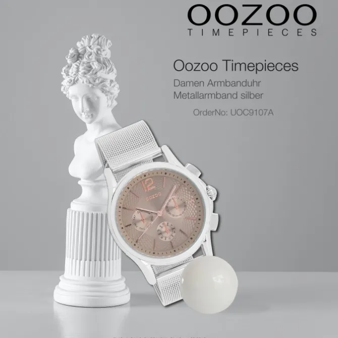 Oozoo Damen Armbanduhr Timepieces Analog Metall silber UOC9107A