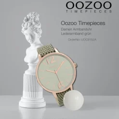 Oozoo Damen Armbanduhr Timepieces Analog Leder grün UOC9152A