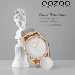 Oozoo Damen Armbanduhr Timepieces Analog Leder beige UOC9168A