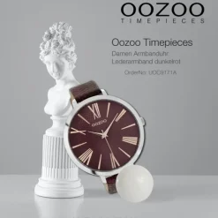 Oozoo Damen Armbanduhr Timepieces Analog Leder dunkelrot UOC9171A