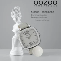 Oozoo Damen Armbanduhr Timepieces Analog Leder grau UOC9180A