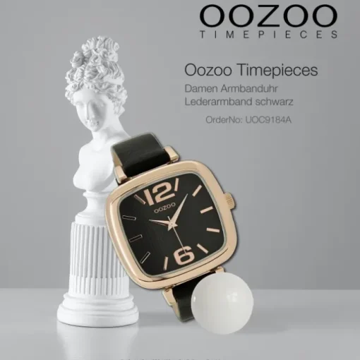 Oozoo Damen Armbanduhr Timepieces Analog Leder schwarz UOC9184A