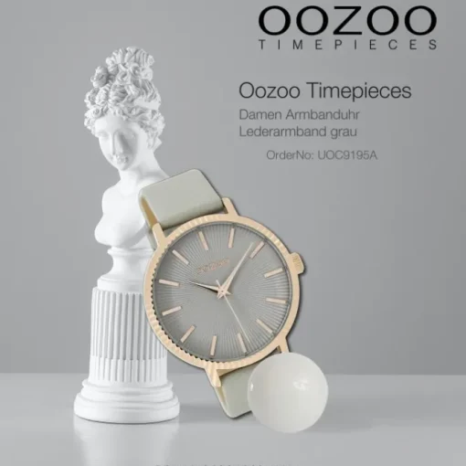Oozoo Damen Armbanduhr Timepieces Analog Leder grau UOC9195A