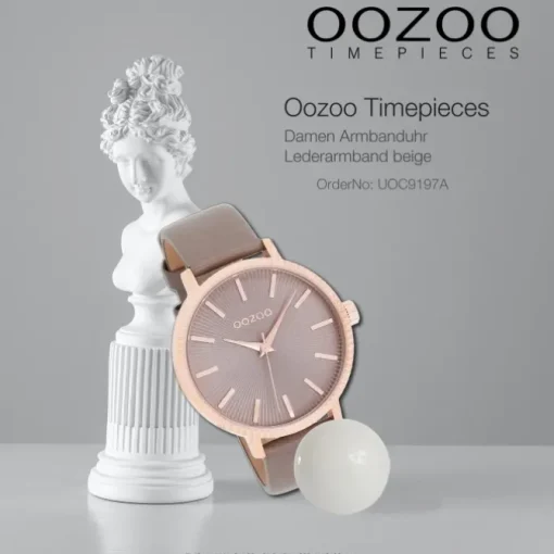 Oozoo Damen Armbanduhr Timepieces Analog Leder beige UOC9197A