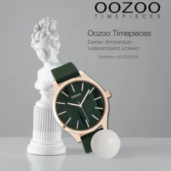 Oozoo Damen Armbanduhr Timepieces Analog Leder schwarz UOC9503A