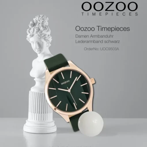 Oozoo Damen Armbanduhr Timepieces Analog Leder schwarz UOC9503A