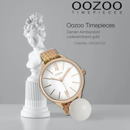 Oozoo Damen Armbanduhr Timepieces Analog Leder gold UOC9510A