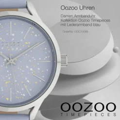 Oozoo Damen Armbanduhr Timepieces C10089 Analog Leder blau UOC10089