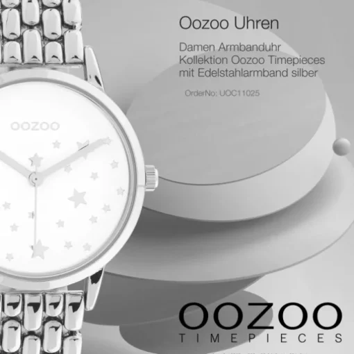 Oozoo Damen Armbanduhr Timepieces C11025 Analog Edelstahl silber UOC11025