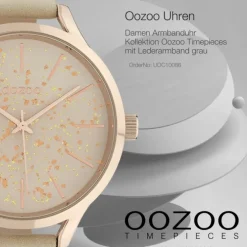 Oozoo Damen Armbanduhr Timepieces C10086 Analog Leder beige UOC10086