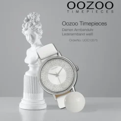 Oozoo Damen Armbanduhr Timepieces C10575 Analog Leder weiß UOC10575