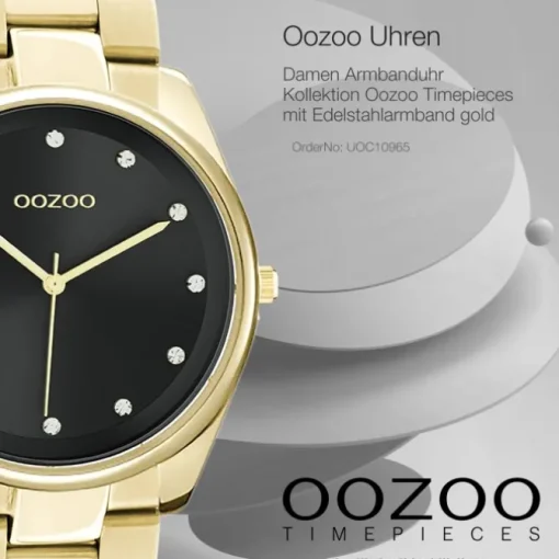 Oozoo Damen Armbanduhr Timepieces C10965 Analog Edelstahl gold UOC10965