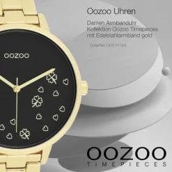 Oozoo Damen Armbanduhr Timepieces Analog Edelstahl gold UOC11124