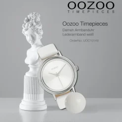 Oozoo Damen Armbanduhr Timepieces Analog Leder weiß UOC10149