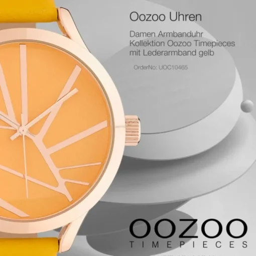 Oozoo Damen Armbanduhr Timepieces Analog Leder gelb UOC10465
