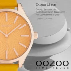 Oozoo Damen Armbanduhr Timepieces Analog Leder gelb UOC10466