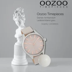 Oozoo Damen Armbanduhr Timepieces Analog Leder grau UOC9685A