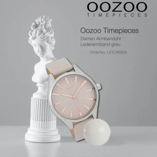 Oozoo Damen Armbanduhr Timepieces Analog Leder grau UOC9685A