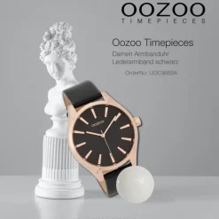 Oozoo Damen Armbanduhr Timepieces Analog Leder schwarz UOC9689A