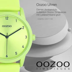 Oozoo Damen Armbanduhr Timepieces Analog Leder grün UOC11165