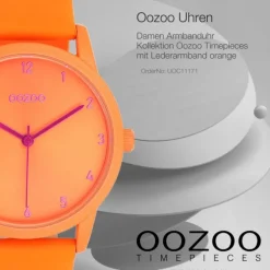 Oozoo Damen Armbanduhr Timepieces Analog Leder orange UOC11171