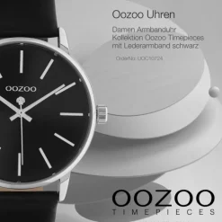 Oozoo Damen Armbanduhr Timepieces Analog Leder schwarz UOC10724