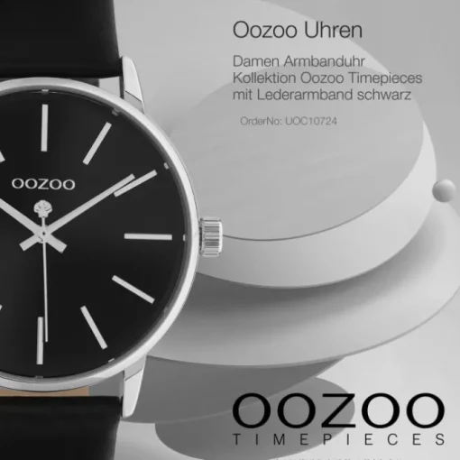 Oozoo Damen Armbanduhr Timepieces Analog Leder schwarz UOC10724