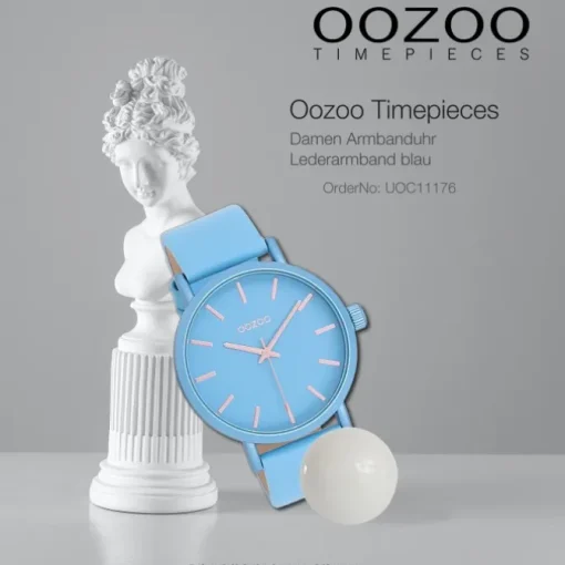 Oozoo Damen Armbanduhr Timepieces Analog Leder blau UOC11176