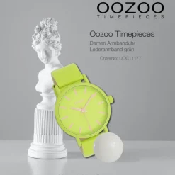 Oozoo Damen Armbanduhr Timepieces Analog Leder grün UOC11177