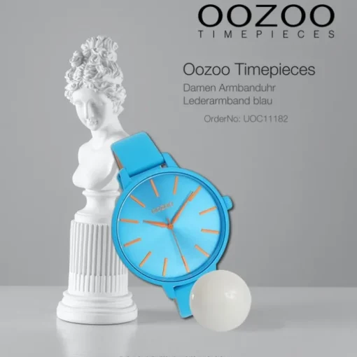 Oozoo Damen Armbanduhr Timepieces Analog Leder blau UOC11182