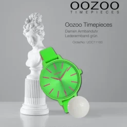 Oozoo Damen Armbanduhr Timepieces Analog Leder grün UOC11183