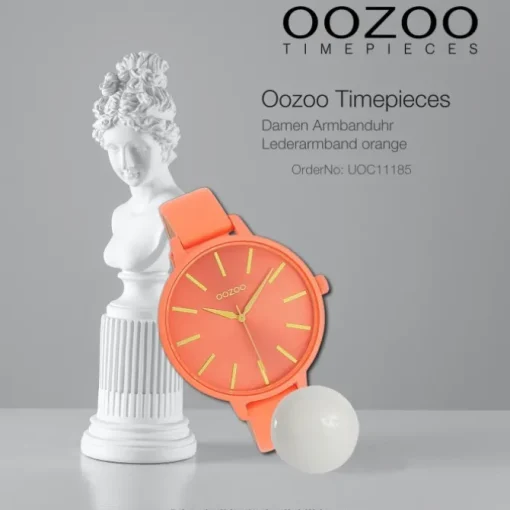 Oozoo Damen Armbanduhr Timepieces Analog Leder orange UOC11185